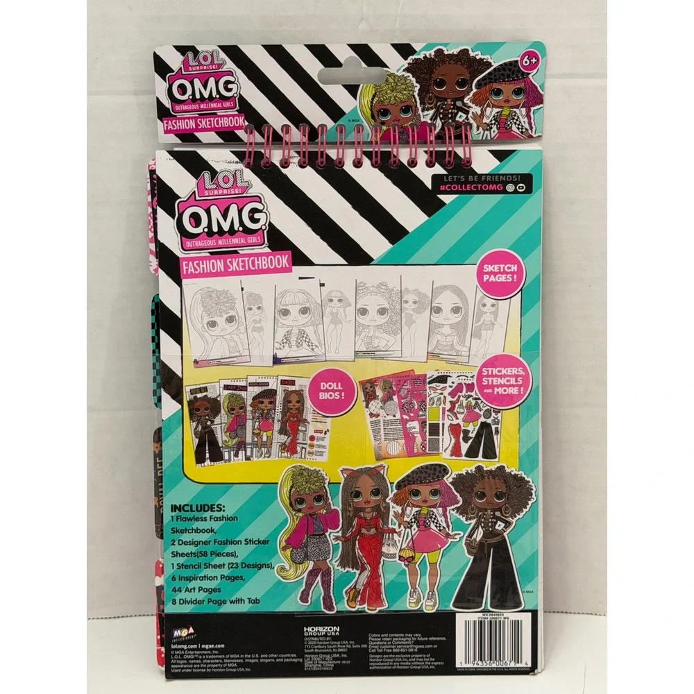 LOL Surprise OMG Flawless Fashion Sketchbook Stickers Stencils New